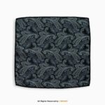 Slate Gray & Charcoal Silver Paisley Men's Ascot Cravat Tie, Pocket Square Set-NS-1074 - Image 2