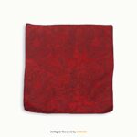 Crimson Red and Black Paisley Men's Ascot Cravat Tie, Pocket Square Set-NS-1081 - Image 2