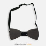 Dark Wooden Bow Tie with Polka Dot Knot BT-1032
