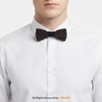 Dark Wooden Bow Tie with Polka Dot Knot BT-1032