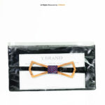 Hollow Wooden Bow Tie with Red & Blue Check Knot BT-1033 - Image 2