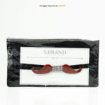 Mustache Shaped Wooden Bow Tie with Houndstooth Knot BT-1034 - Image 2