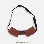 Angular Wooden Bow Tie with Pin Dot Knot BT-1038 - Image 2