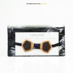 Dual-Tone Geometric Wooden Bow Tie with Patterned Knot BT-1040 - Image 2