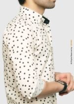 Y-BRAND Off-White & Black Polka Dot Casual shirt with contrast CS-1027 - Image 3