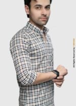 Y-BRAND Men's Casual Multi-Color Checked Shirt (CS-1018) - Image 2