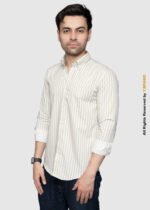 Y-BRAND Men’s Grey & Beige Chevron Printed Casual Shirt (CS-1019)
