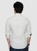 Y-BRAND Men’s White Micro-Printed Dual Pocket Casual Shirt (CS-1024) - Image 4