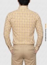 Y-BRAND Men’s Mustard Yellow & Brown Gingham Checked Casual Shirt (CS-1021) - Image 4
