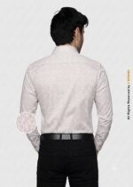 Y-BRAND Men's Off-White Micro Floral Print Shirt with Dual Flap Pockets (CS-1026) - Image 4