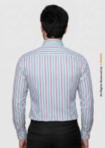 Y-BRAND Men’s Multi-Stripe Formal Dress Shirt with Silver Pinstripe FS-1070 - Image 4