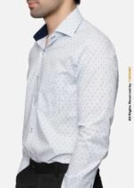 Y-BRAND Light Blue Dotted Stripe shirt with contrast DS-1020 - Image 2