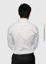 Y-BRAND Men’s White Tattersall Windowpane Check Formal Dress Shirt FS-1076 - Image 3