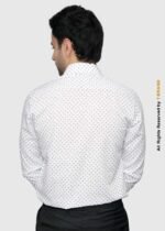 Y-BRAND White & Navy Micro Paisley Print with contrast DS-1021 - Image 4