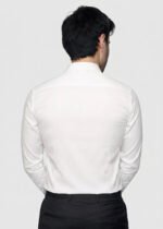 Y-BRAND Men’s Solid White Mandarin Collar Formal Dress Shirt FS-1084 - Image 4