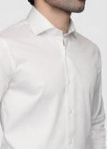 Y-BRAND Men's Classic Premium Solid White Formal Dress Shirt FS-1085 - Image 2