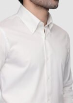 Y-BRAND Classic White Cotton Button-Down Dress Shirt for Men FS-1083 - Image 2
