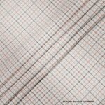 White Tattersall Windowpane Check Fabric YCS-1044 - Image 3