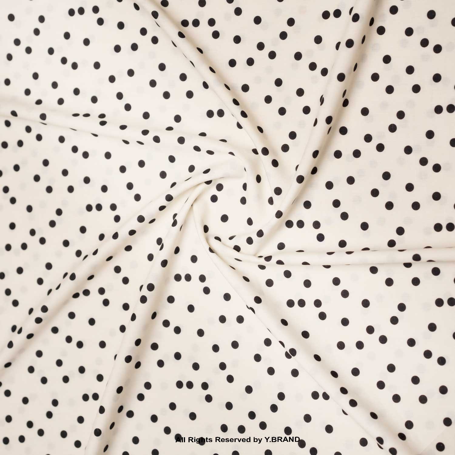 YCS-1049 Off-White & Black Polka Dot Fabric YCS-1048 - Image 1