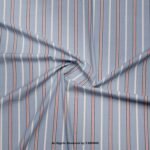 Sky Blue Striped with Red Accents Fabric YCS-1050