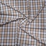 Light Blue & Brown Checked Fabric YCS-1051