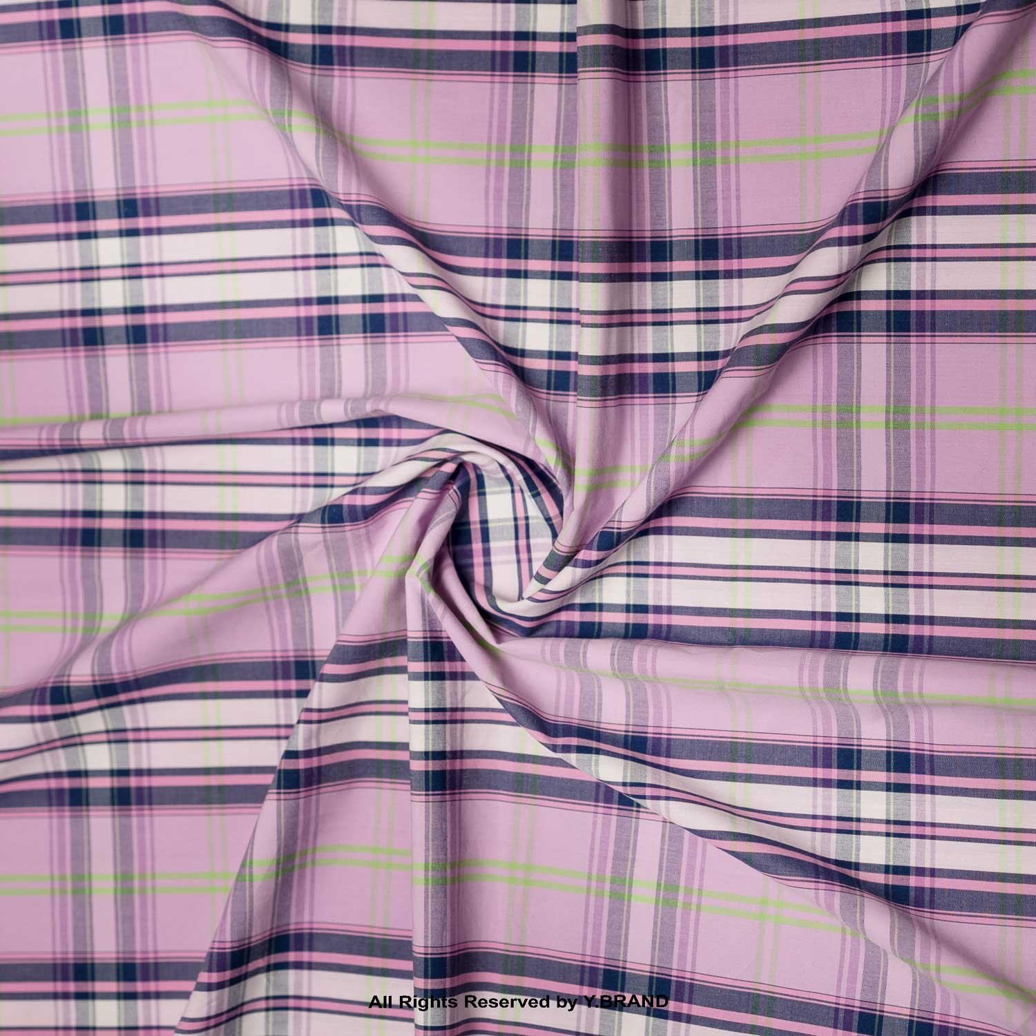 YCS-1056 Pink & Navy Plaid Fabric YCS-1054 - Image 1
