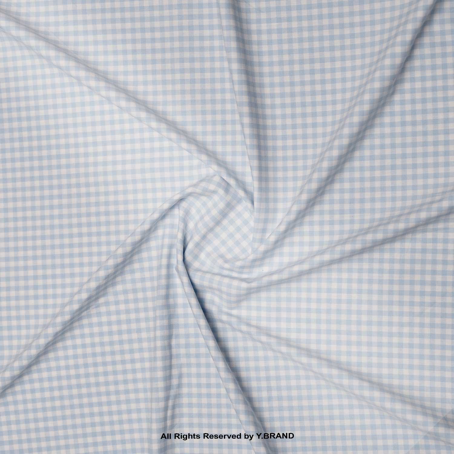 YCS-1061 Light Blue Gingham Check Fabric YCS-1058 - Image 1