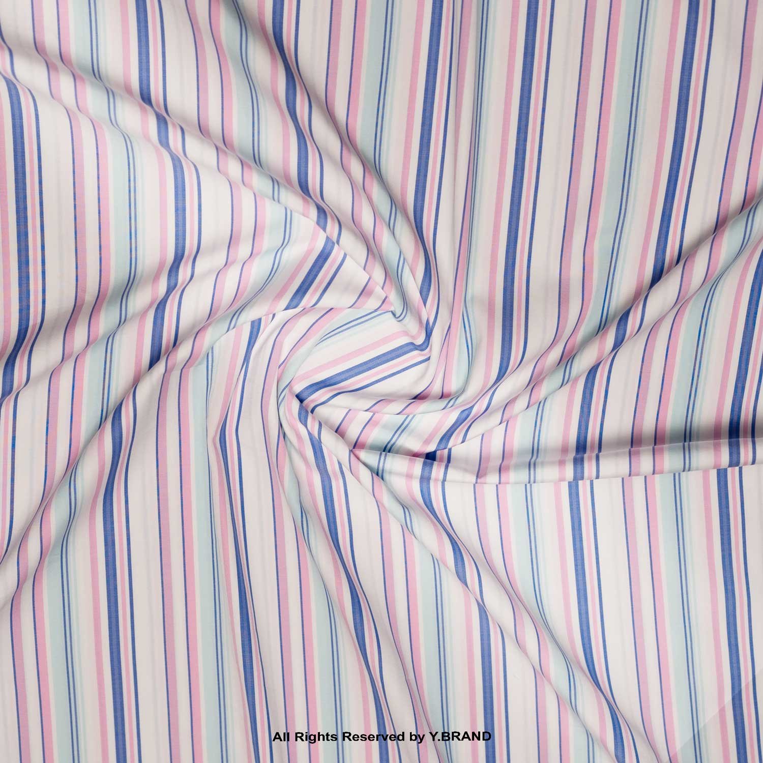 YCS-1065 Pink & Blue Multi-Color Striped Fabric YCS-1062 - Image 1