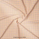 Peach & Slate Grey Micro-Check Fabric YCS-1063