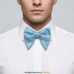 Sky Blue Textured Micro-Pattern Men's Bow Tie BT-1045