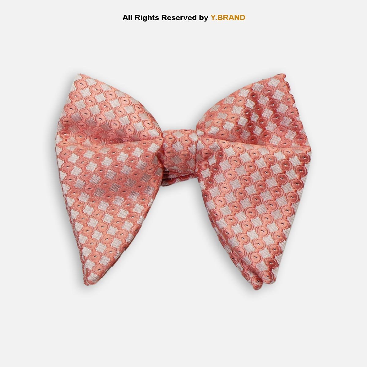 BT-1047 Peach Coral Textured Circular Pattern Men's Bow Tie BT-1047 - Image 1
