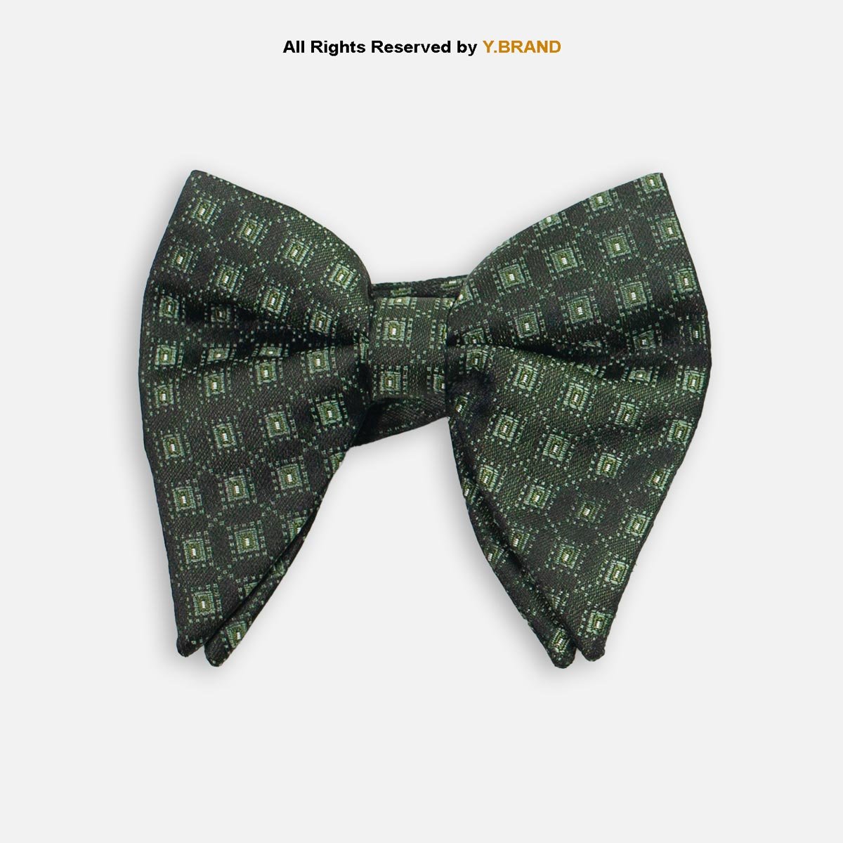 BT-1048 Dark Forest Green Textured Geometric Men's Bow Tie BT-1048 - Image 1