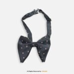 Charcoal Black Textured Polka Dot Men's Bow Tie BT-1050 - Image 2