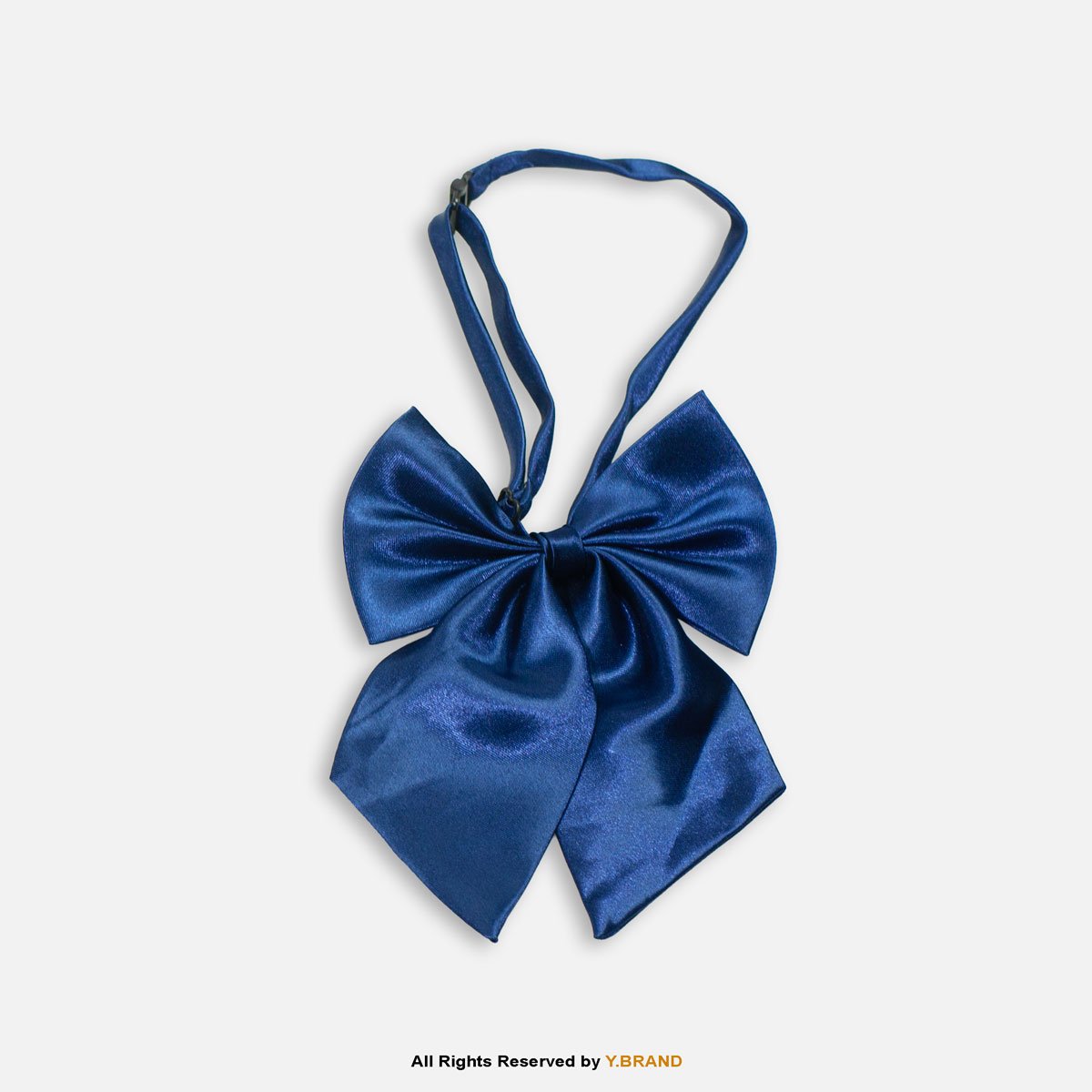 BT-1054 Royal Blue Satin Cross Ribbon Bow Tie BT-1054 - Image 1
