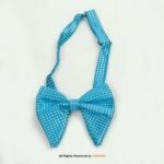Turquoise Blue Textured Micro-Check Men's Bow Tie BT-1055 - Image 2