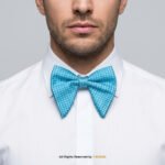 Turquoise Blue Textured Micro-Check Men's Bow Tie BT-1055