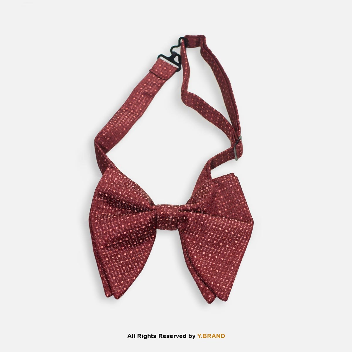 BT-1058 Maroon Burgundy Textured Polka Dot Men's Bow Tie BT-1058 - Image 1
