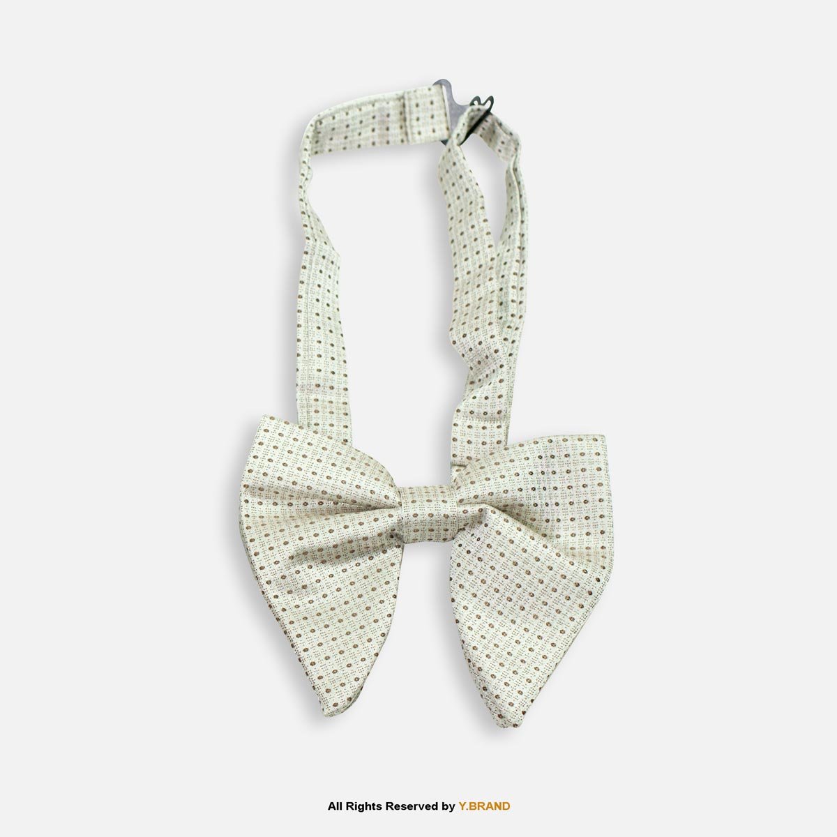 BT-1059 Off-White Cream Textured Polka Dot Men's Bow Tie BT-1059 - Image 1