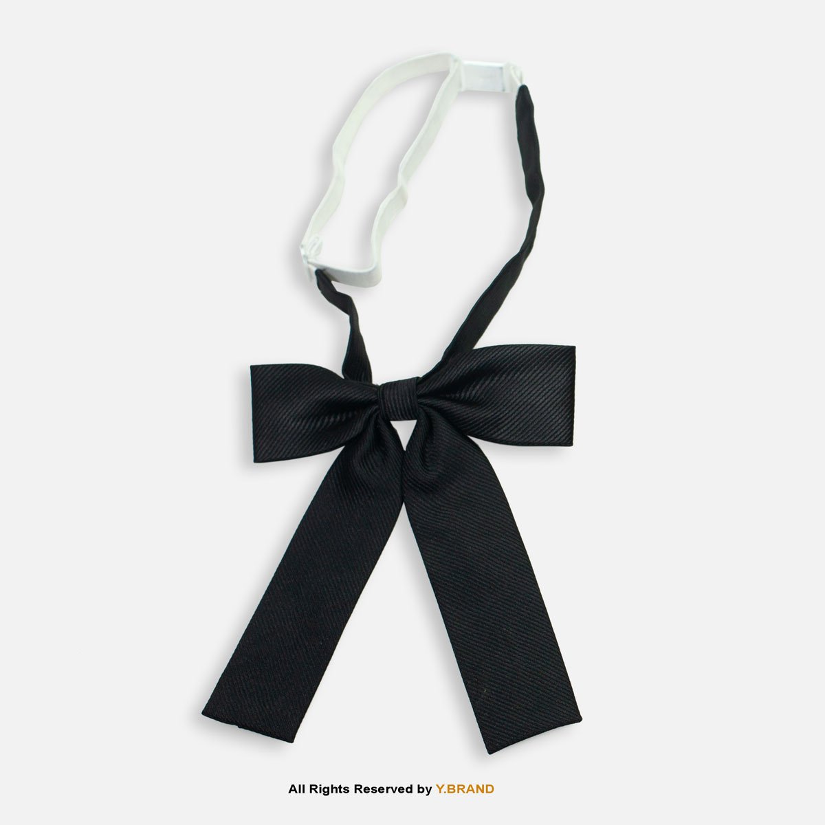 BT-1060 Classic Black Twill Textured Cross Ribbon Bow Tie BT-1060 - Image 1