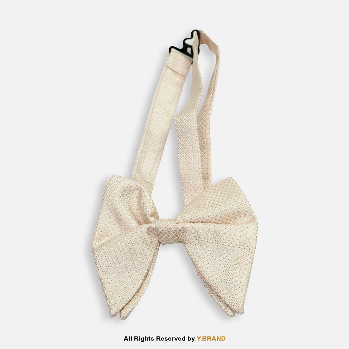 BT-1063 Cream Off-White Textured Polka Dot Men's Bow Tie BT-1063 - Image 1