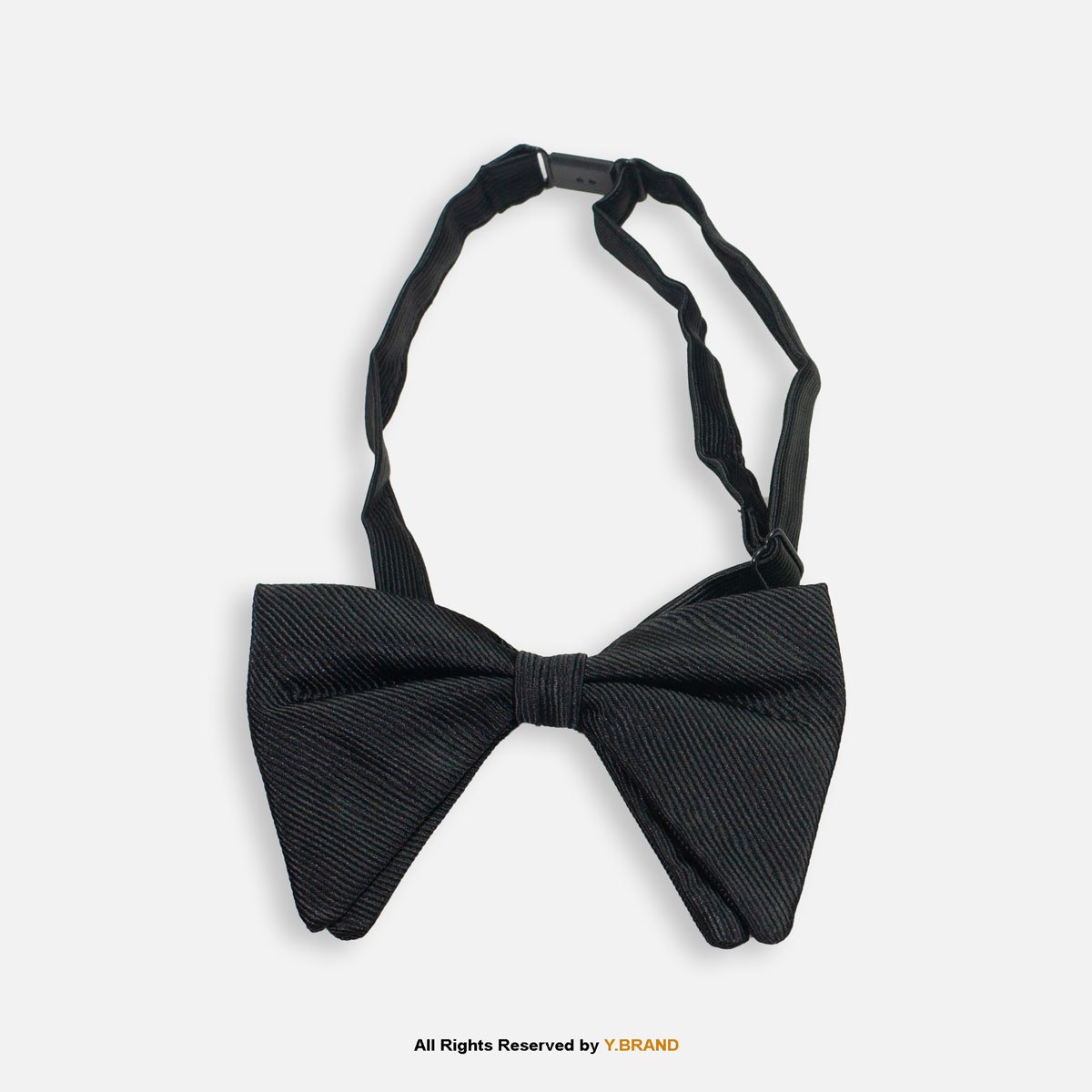 BT-1065 Classic Black Twill Textured Men's Bow Tie BT-1065 - Image 1