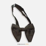 Black & Orange Textured Polka Dot Men's Bow Tie BT-1066 - Image 2