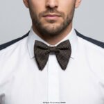 Black & Orange Textured Polka Dot Men's Bow Tie BT-1066
