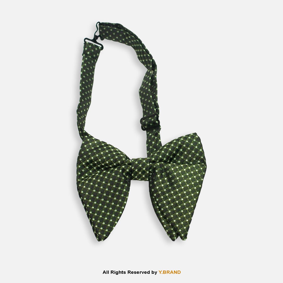 BT-1067 Olive Green Textured Micro-Check Men's Bow Tie BT-1067 - Image 1
