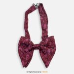 Burgundy & Magenta Paisley Woven Men's Bow Tie BT-1071 - Image 2