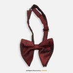 Black & Crimson Red Textured Geometric Men's Bow Tie BT-1072 - Image 2