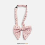 Blush Pink & Peach Geometric Plaid Men's Bow Tie BT-1073 - Image 2