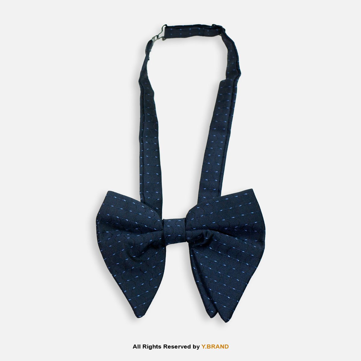 BT-1085 Midnight Navy Blue Textured Micro-Dash Men's Bow Tie BT-1085 - Image 1