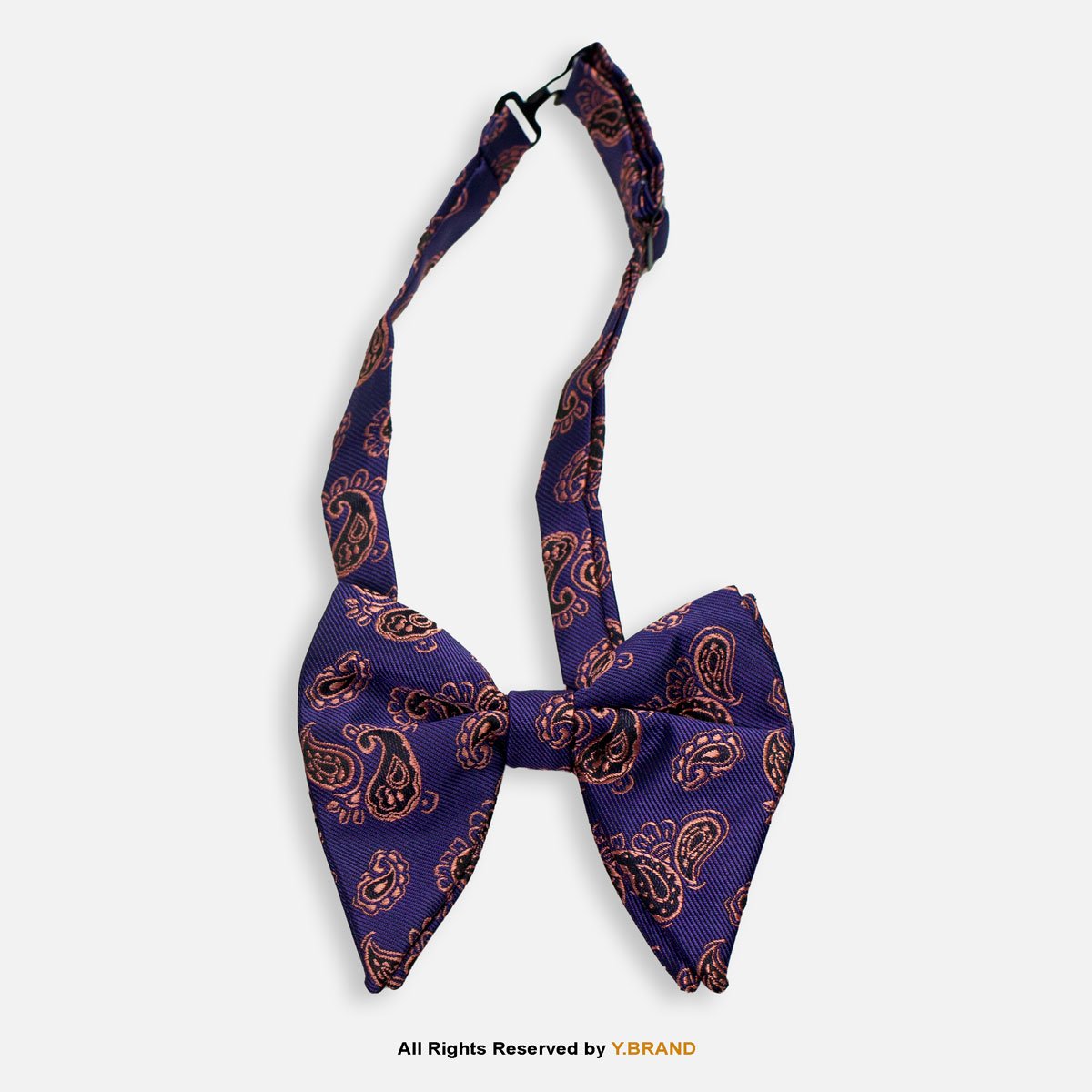 BT-1088 Royal Purple & Copper Paisley Woven Men's Bow Tie BT-1088 - Image 1