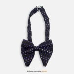 Black & Vibrant Purple Textured Geometric Square Grid Men's Bow Tie BT-1090 - Image 2